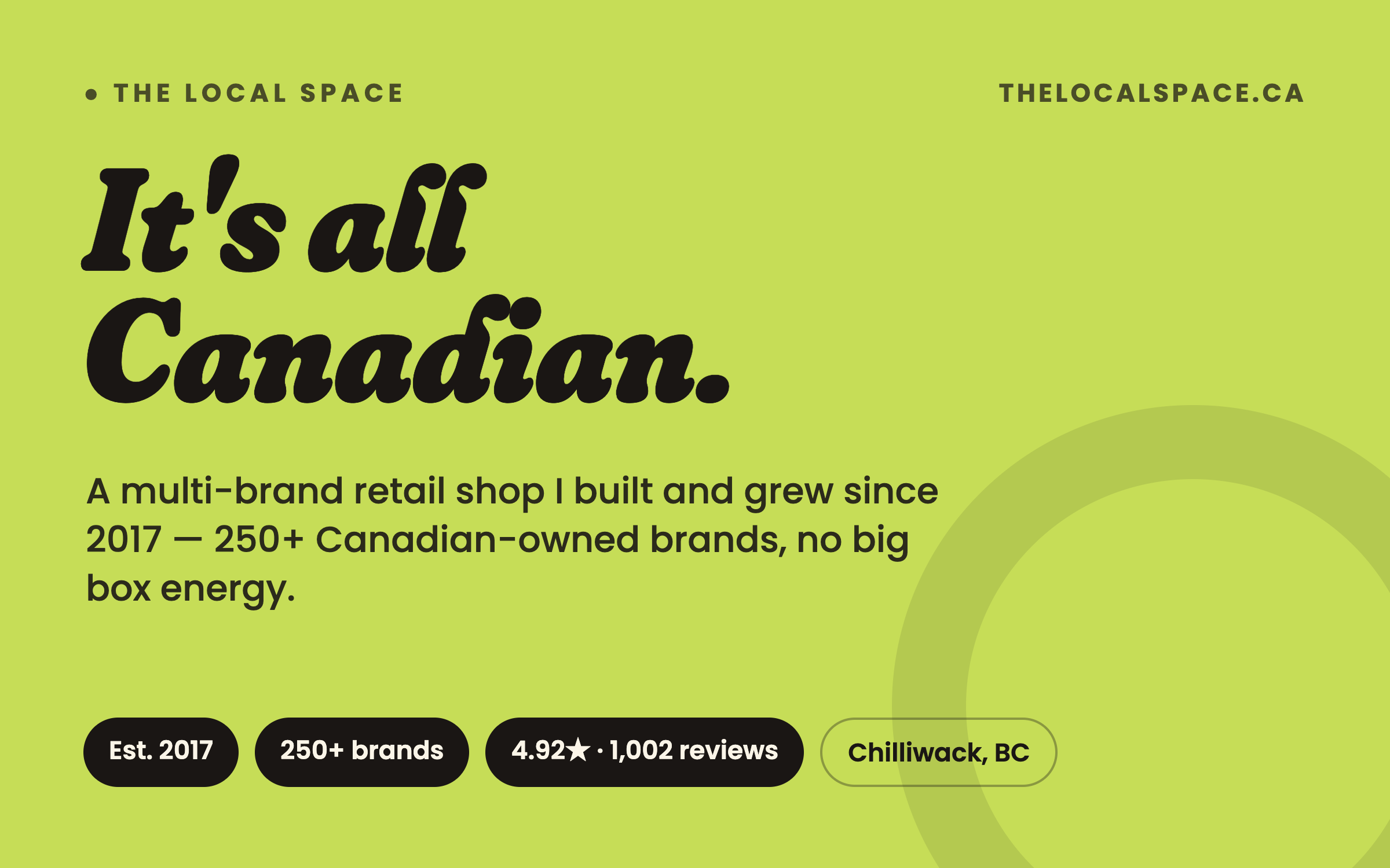 The Local Space — a multi-brand Canadian retail shop Megan built and grew since 2017